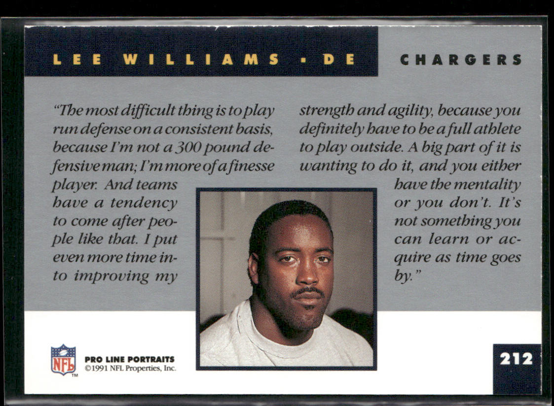 Lee Williams 1991 Pro Line Portraits #212 San Diego Chargers
