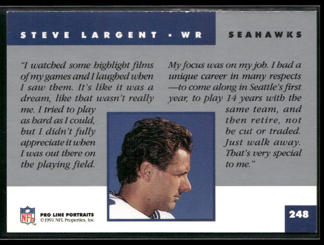 Steve Largent 1991 Pro Line Portraits #248 Seattle Seahawks