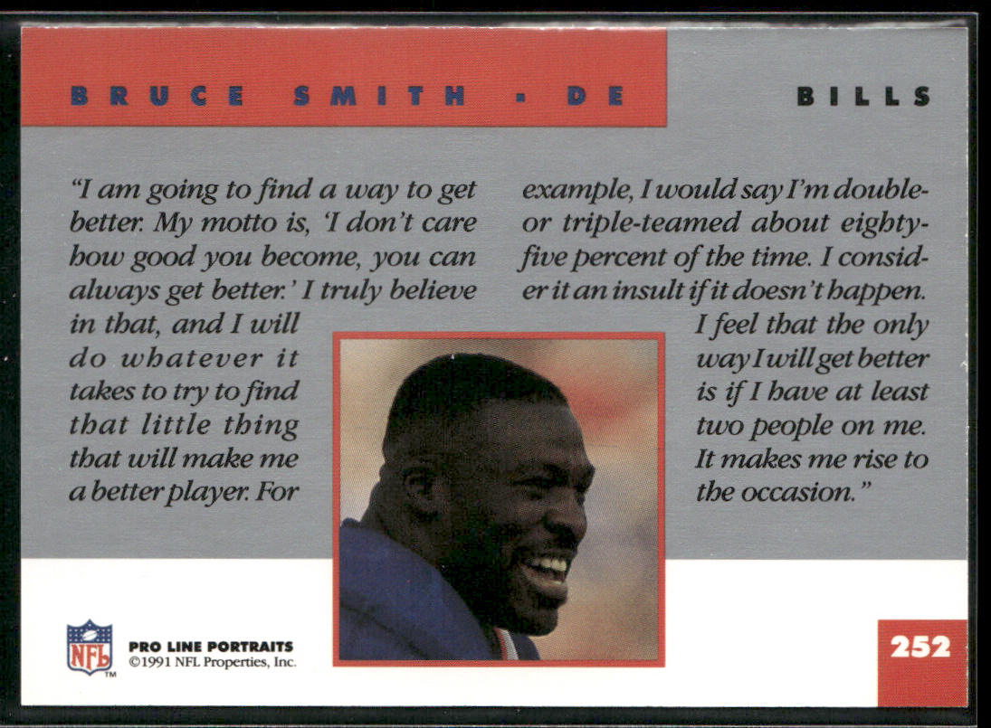 Bruce Smith 1991 Pro Line Portraits #252 Buffalo Bills