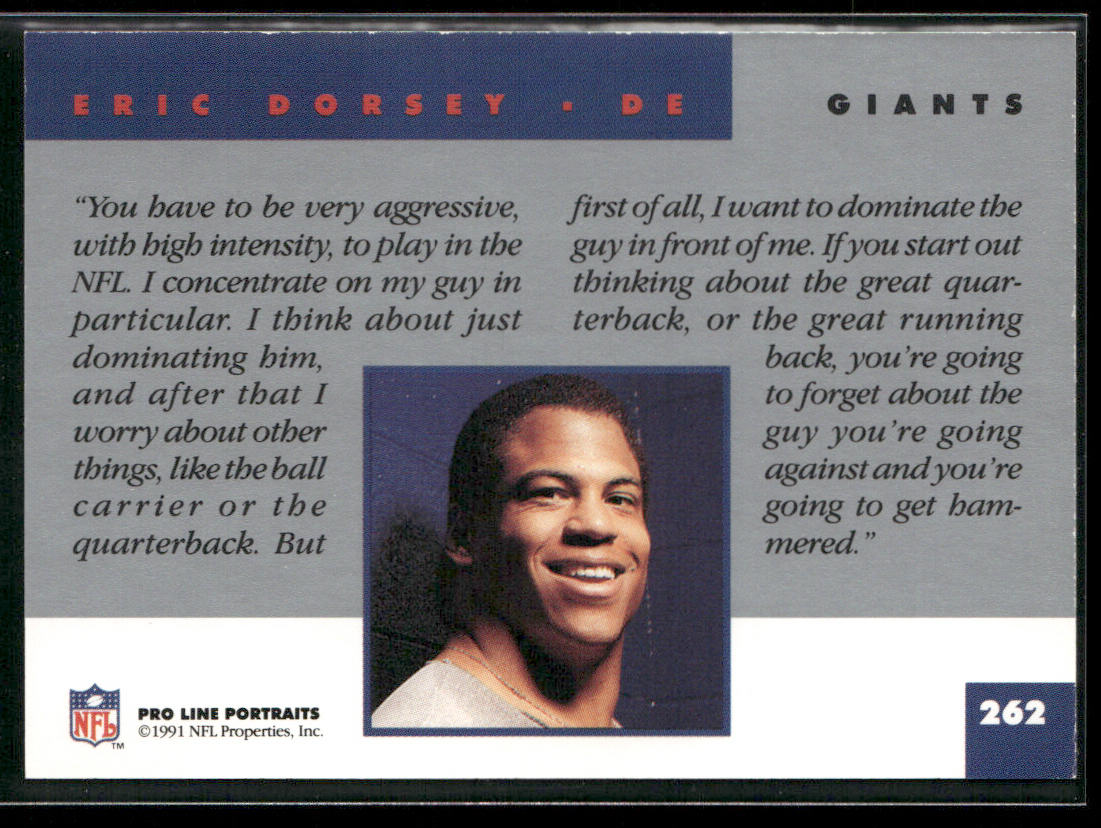 Eric Dorsey 1991 Pro Line Portraits #262 New York Giants