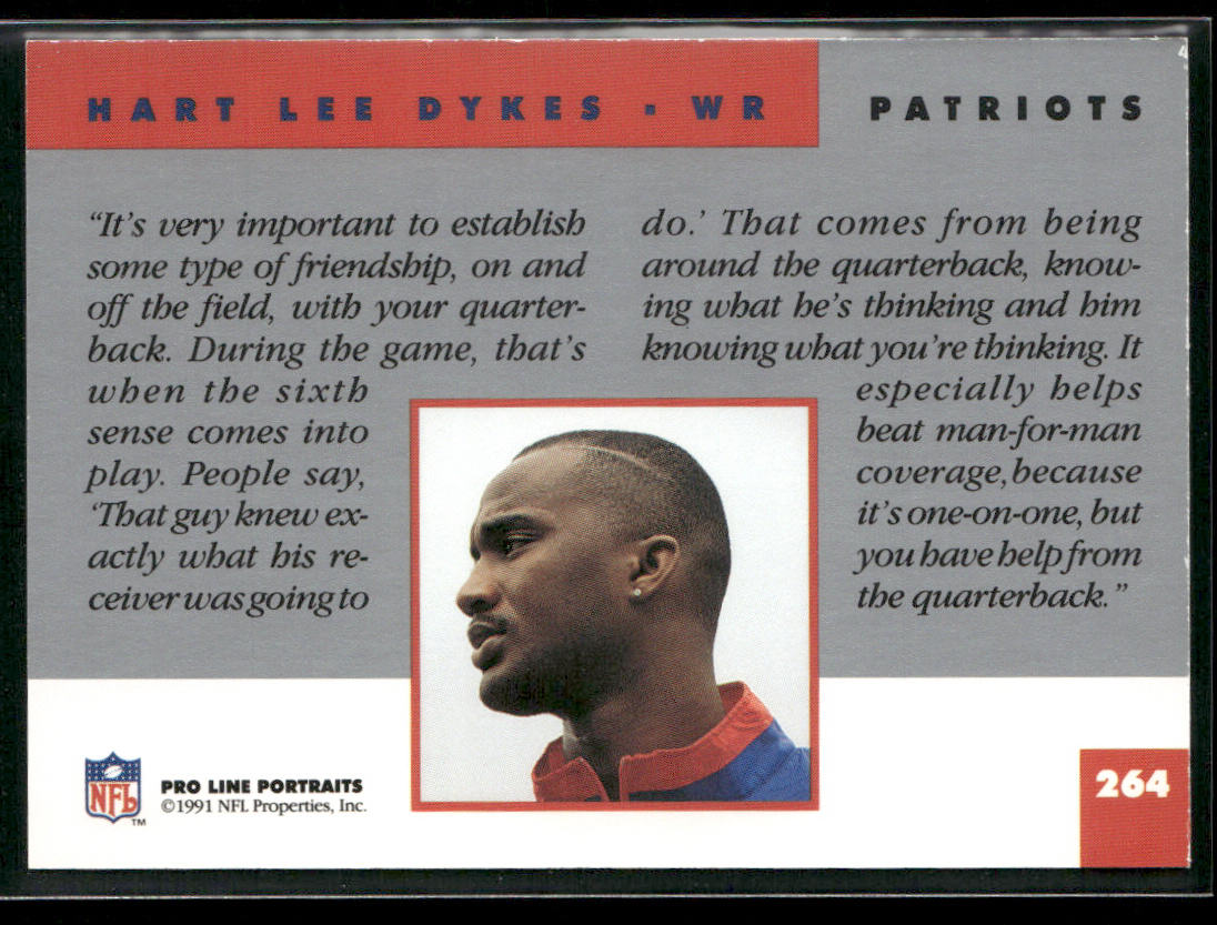Hart Lee Dykes 1991 Pro Line Portraits #264 New England Patriots