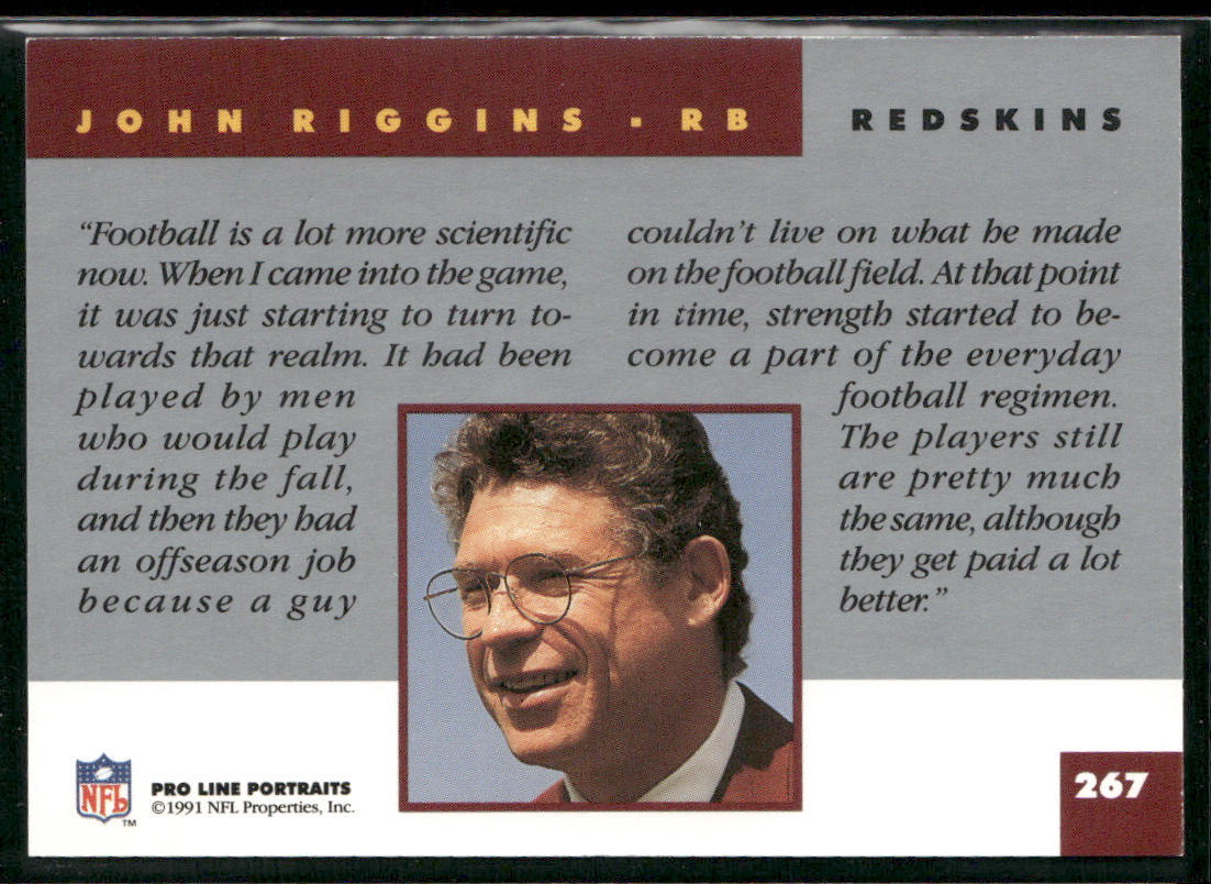John Riggins 1991 Pro Line Portraits #267 Washington Redskins