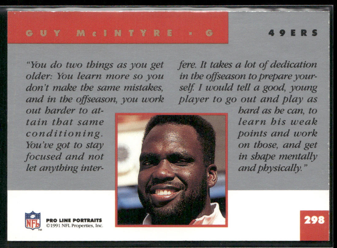 Guy McIntyre 1991 Pro Line Portraits #298 San Francisco 49ers