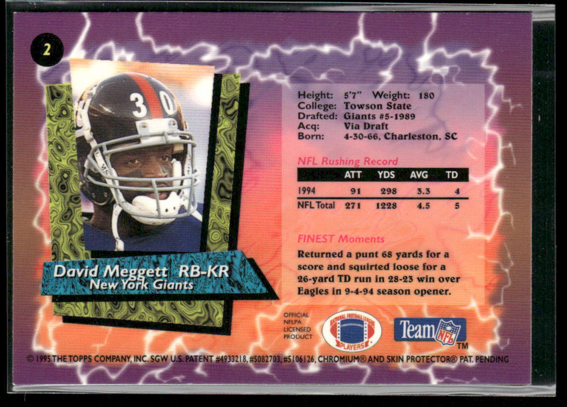David Meggett 1995 Finest #2 New York Giants
