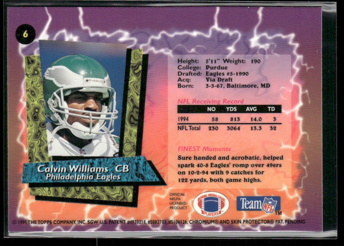 Calvin Williams 1995 Finest #6 Philadelphia Eagles