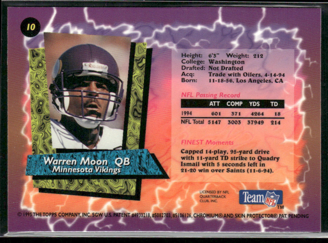 Warren Moon 1995 Finest #10 Minnesota Vikings