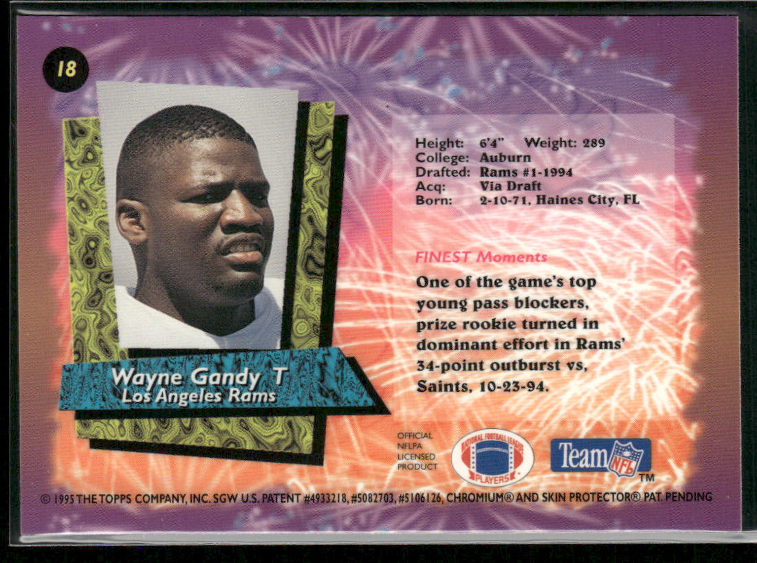 Wayne Gandy 1995 Finest #18 St. Louis Rams