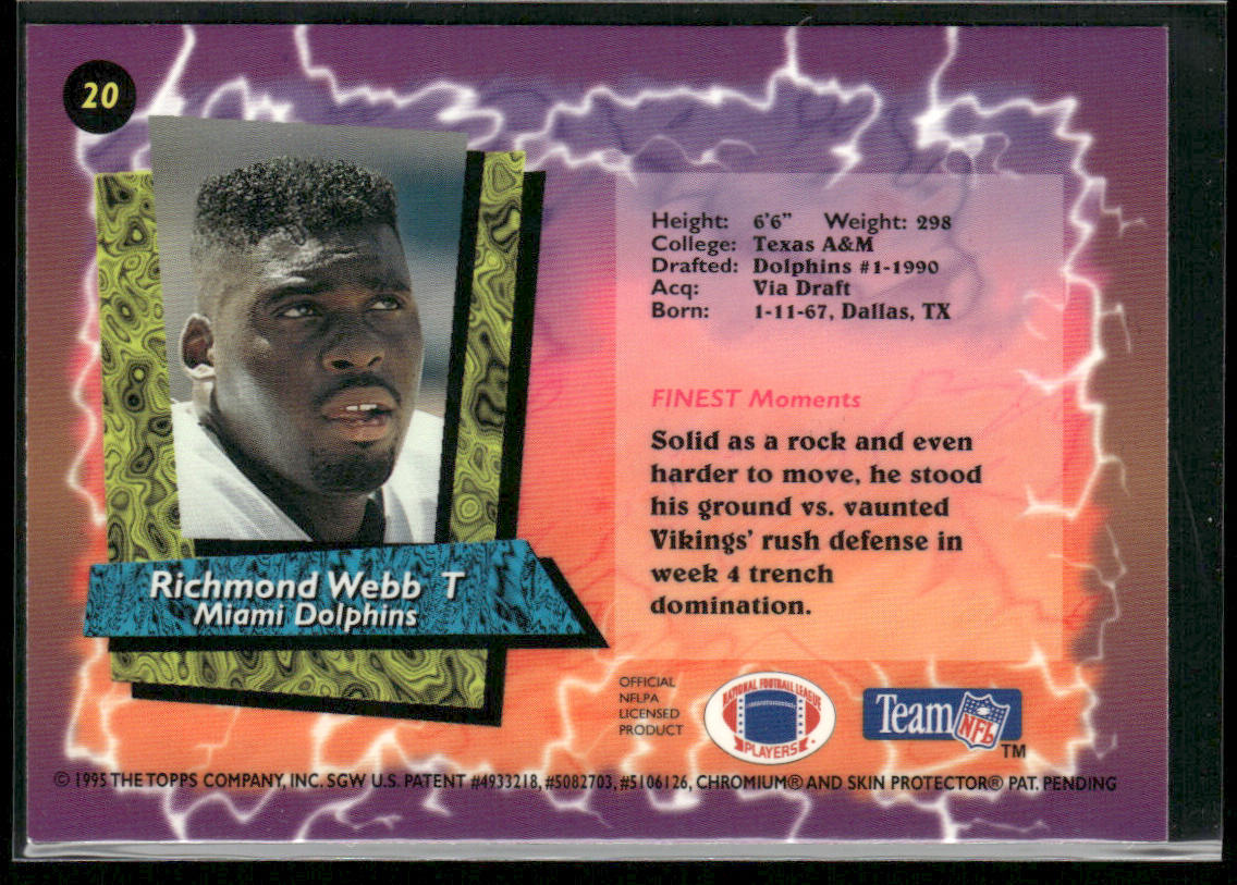 Richmond Webb 1995 Finest #20 Miami Dolphins