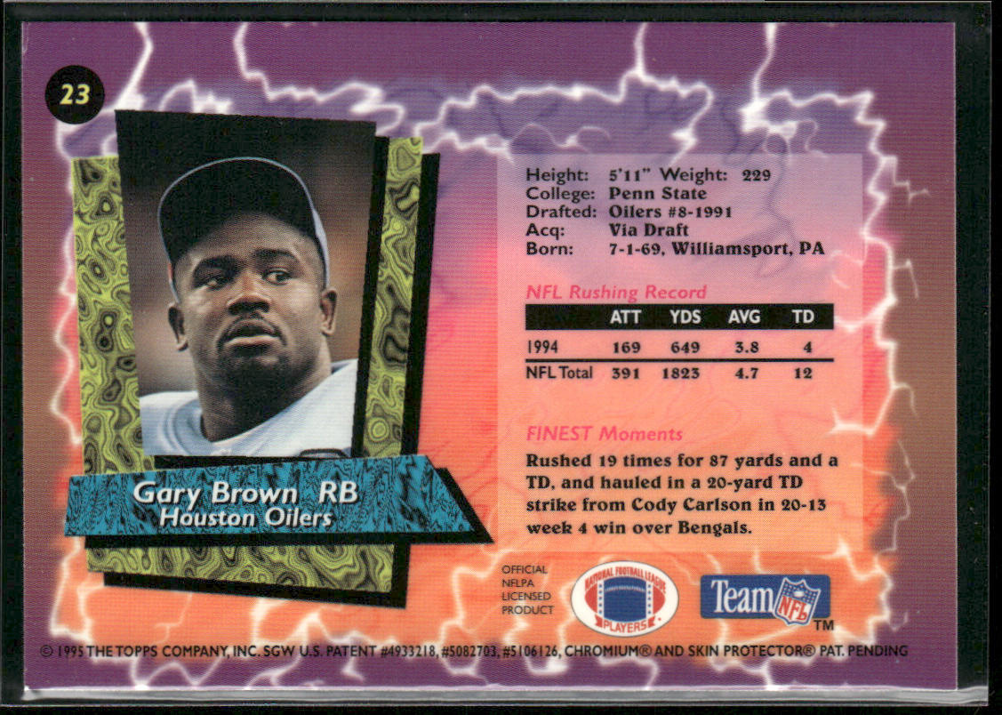 Gary Brown 1995 Finest #23 Houston Oilers