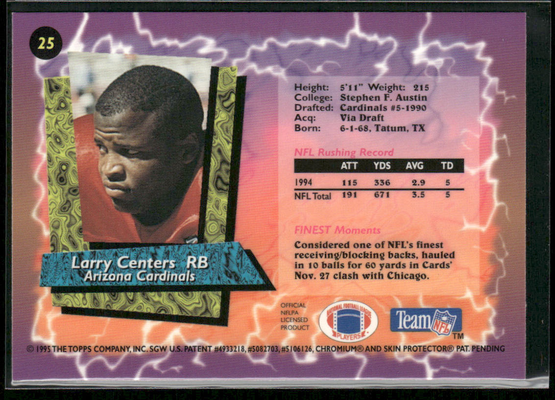 Larry Centers 1995 Finest #25 Arizona Cardinals
