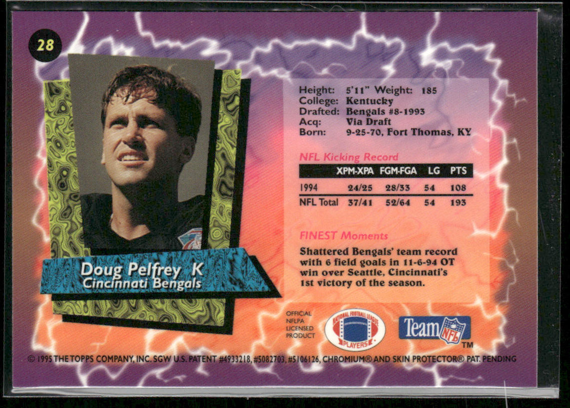 Doug Pelfrey 1995 Finest #28 Cincinnati Bengals