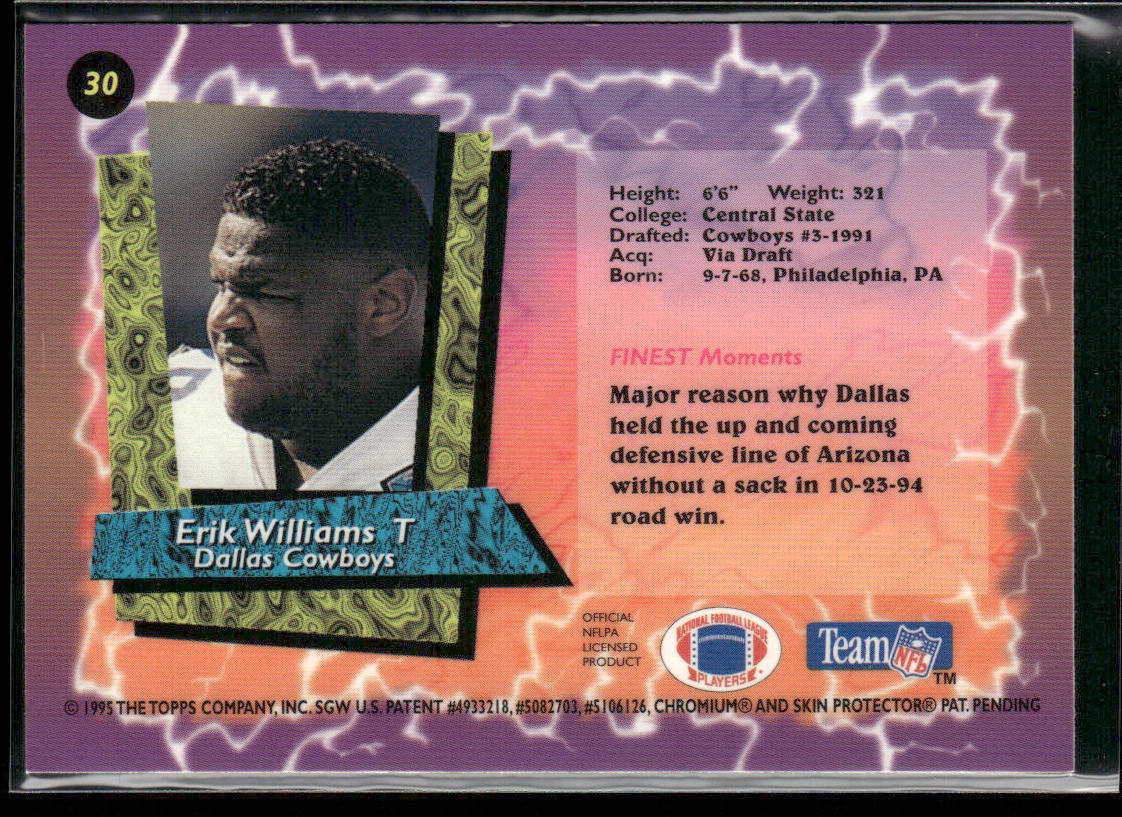 Erik Williams 1995 Finest #30 Dallas Cowboys