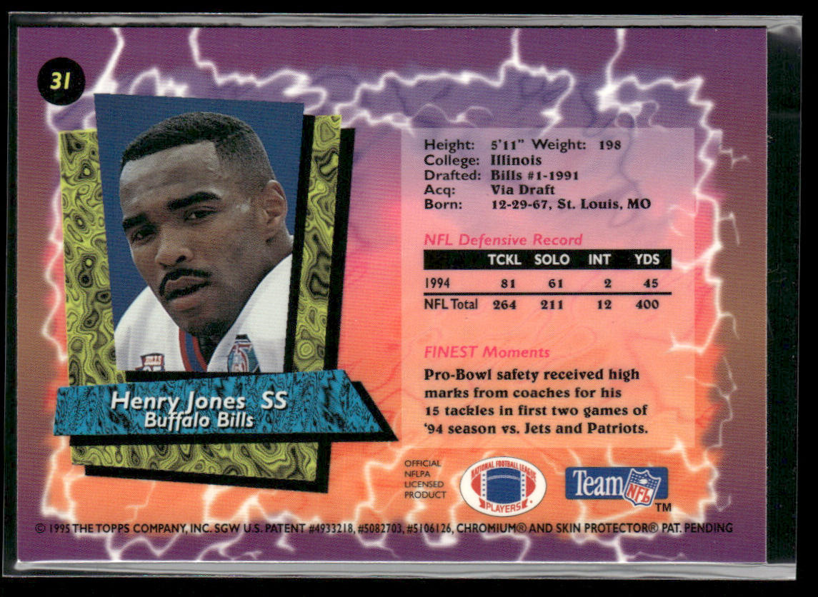 Henry Jones 1995 Finest #31 Buffalo Bills