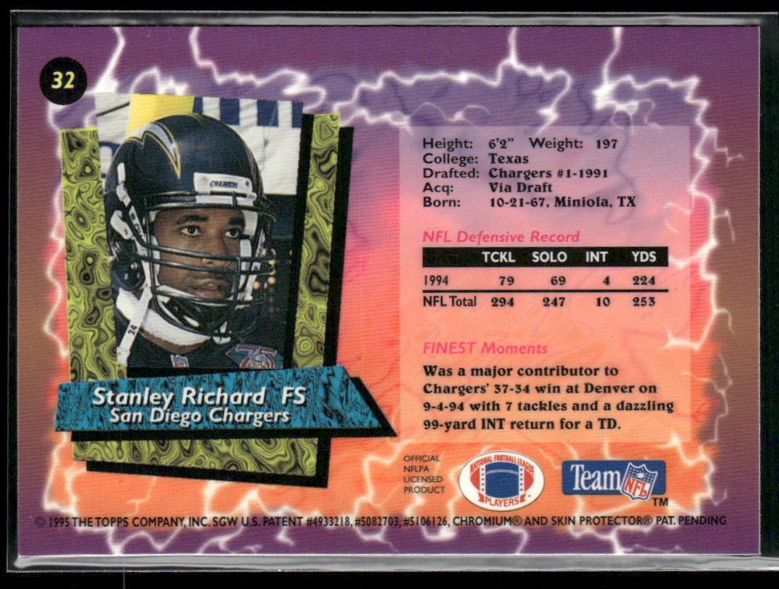 Stanley Richard 1995 Finest #32 San Diego Chargers