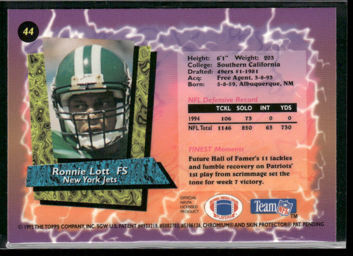 Ronnie Lott 1995 Finest #44 New York Jets