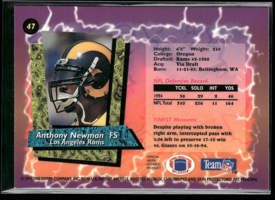 Anthony Newman 1995 Finest #47 St. Louis Rams