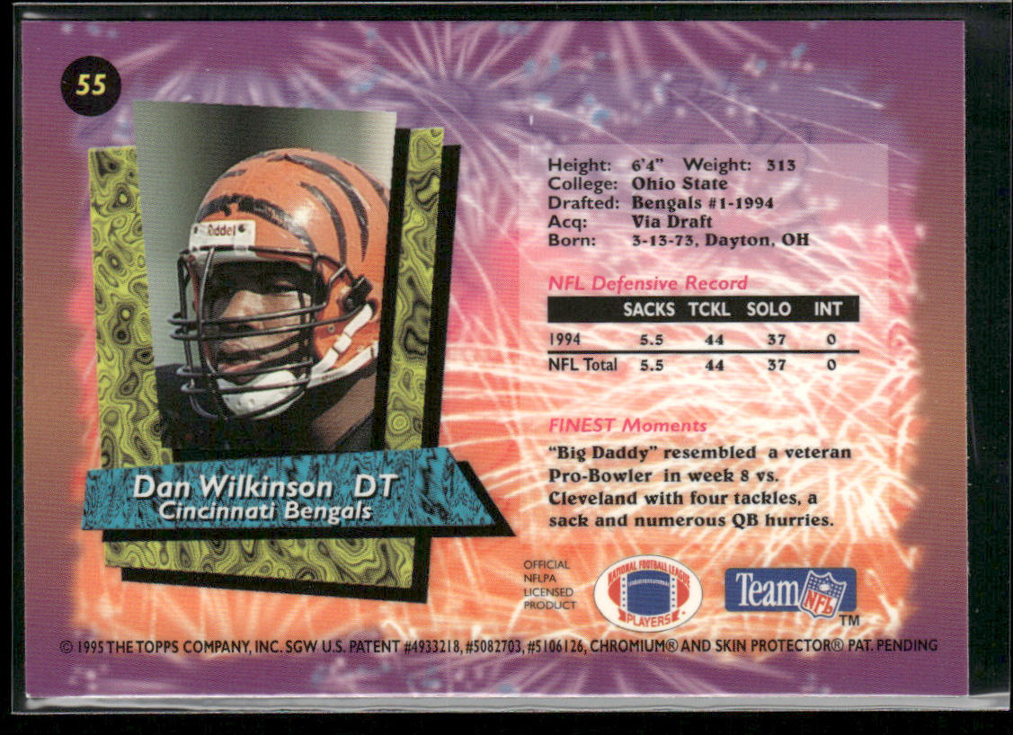 Dan Wilkinson 1995 Finest #55 Cincinnati Bengals