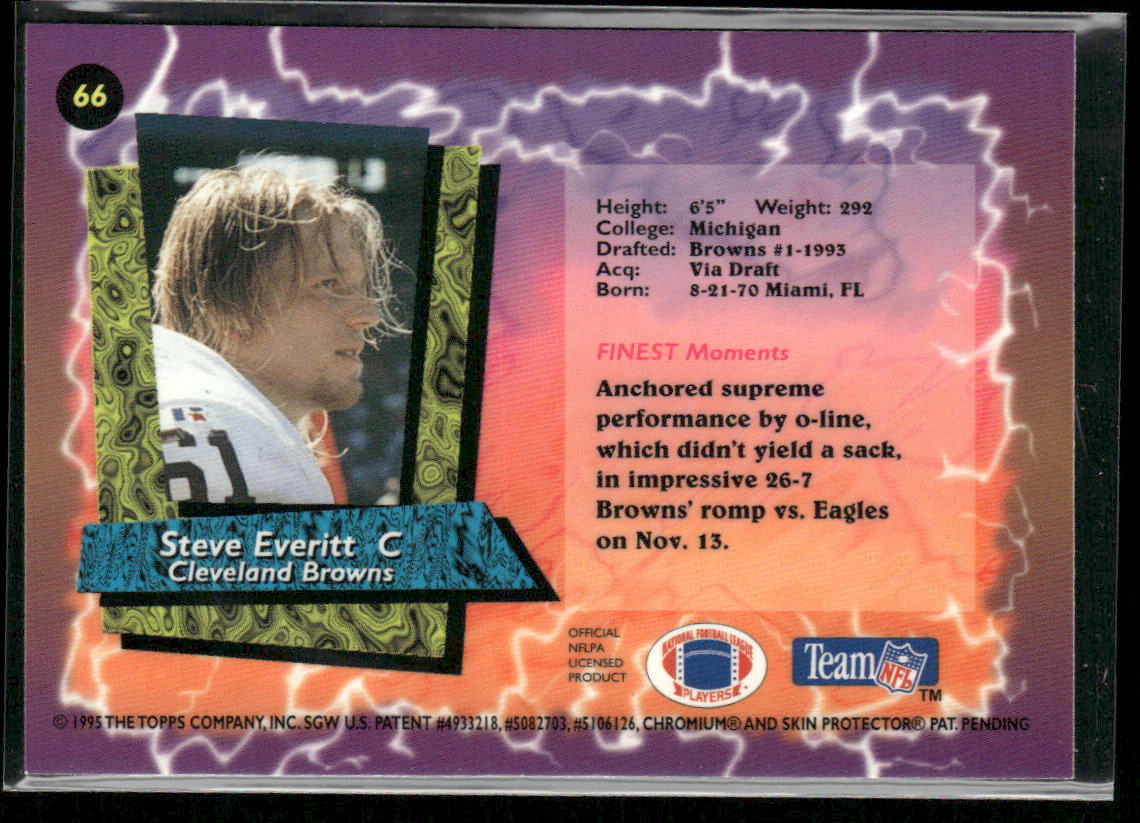 Steve Everitt 1995 Finest #66 Cleveland Browns