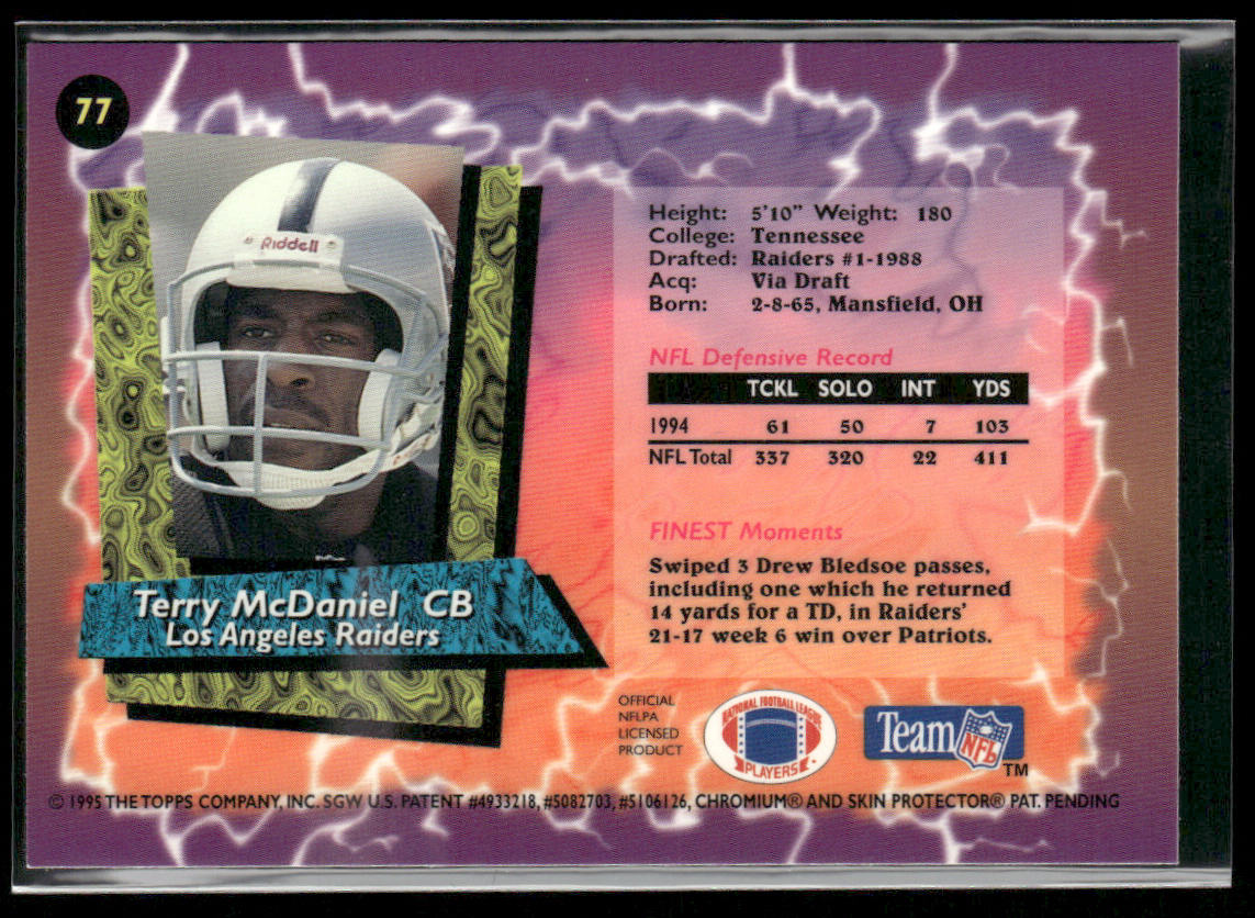 Terry McDaniel 1995 Finest #77 Los Angeles Raiders