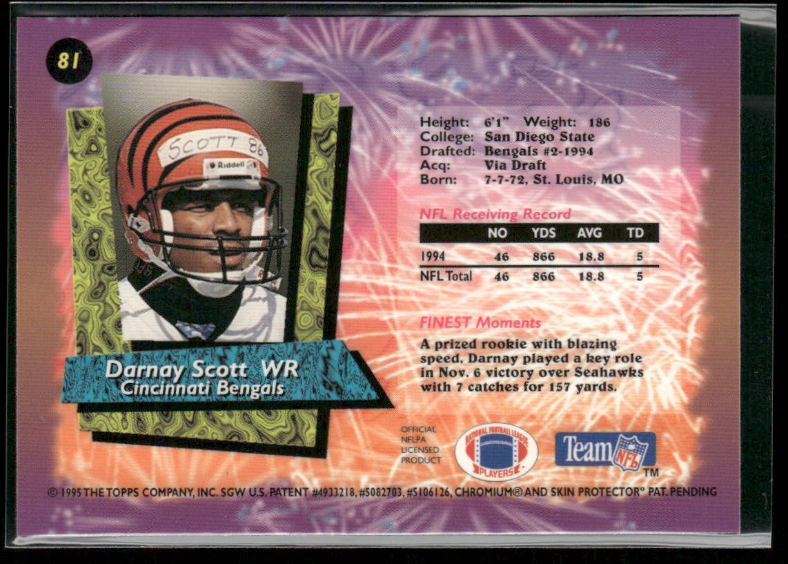 Darnay Scott 1995 Finest #81 Cincinnati Bengals