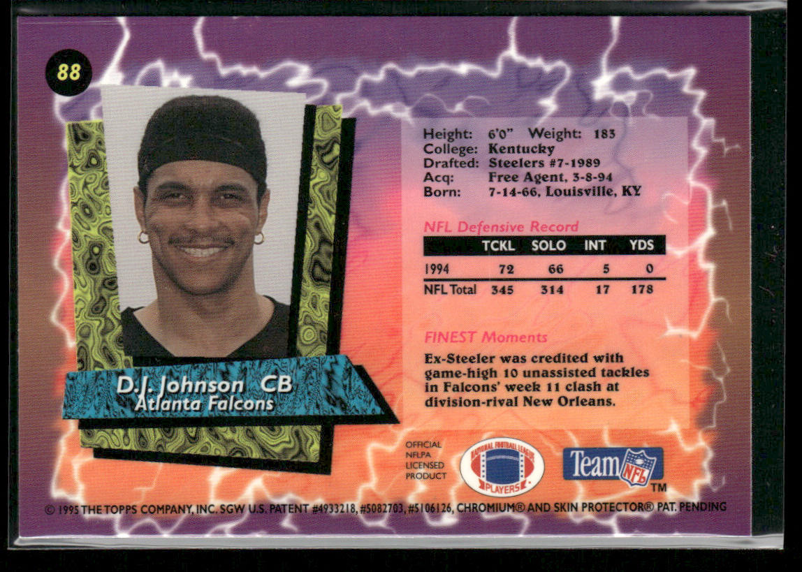 D.J. Johnson 1995 Finest #88 Atlanta Falcons