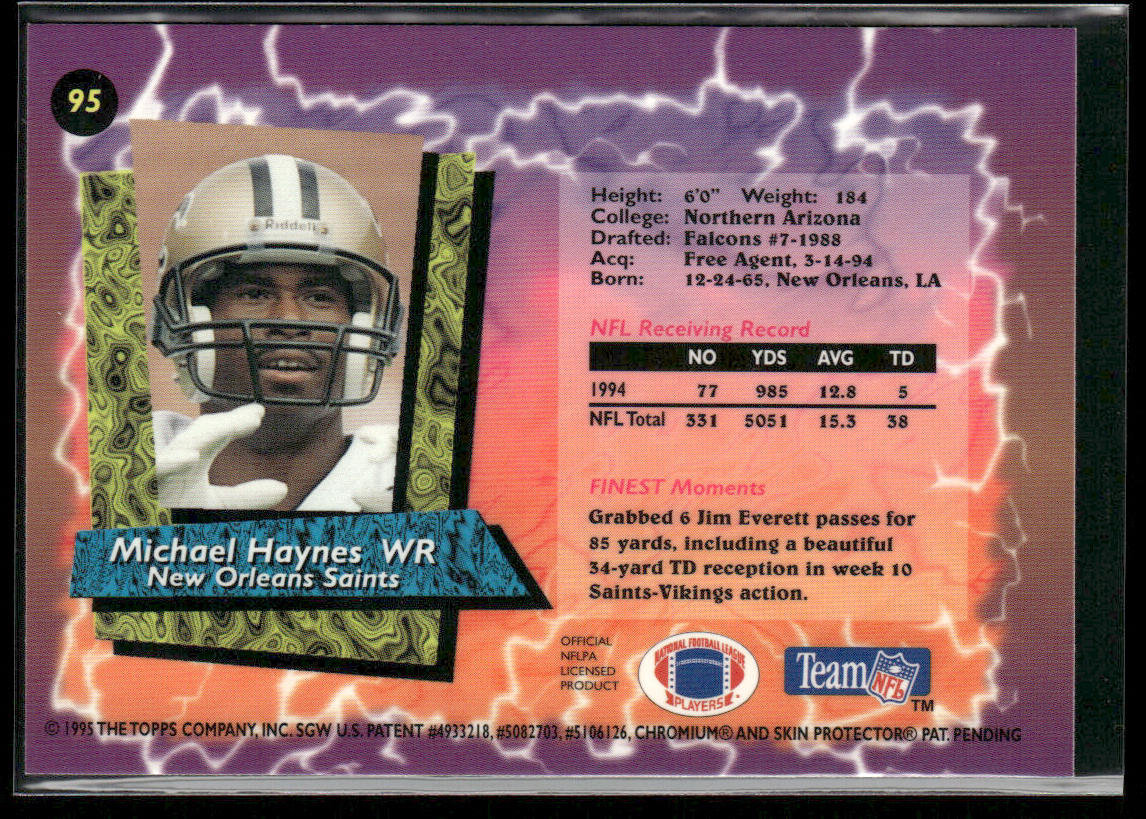 Michael Haynes 1995 Finest #95 New Orleans Saints