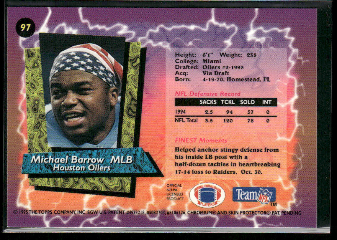 Micheal Barrow 1995 Finest #97 Houston Oilers