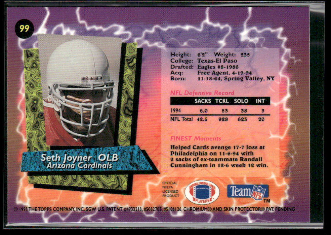 Seth Joyner 1995 Finest #99 Arizona Cardinals