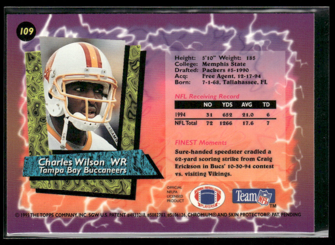 Charles Wilson 1995 Finest #109 Tampa Bay Buccaneers