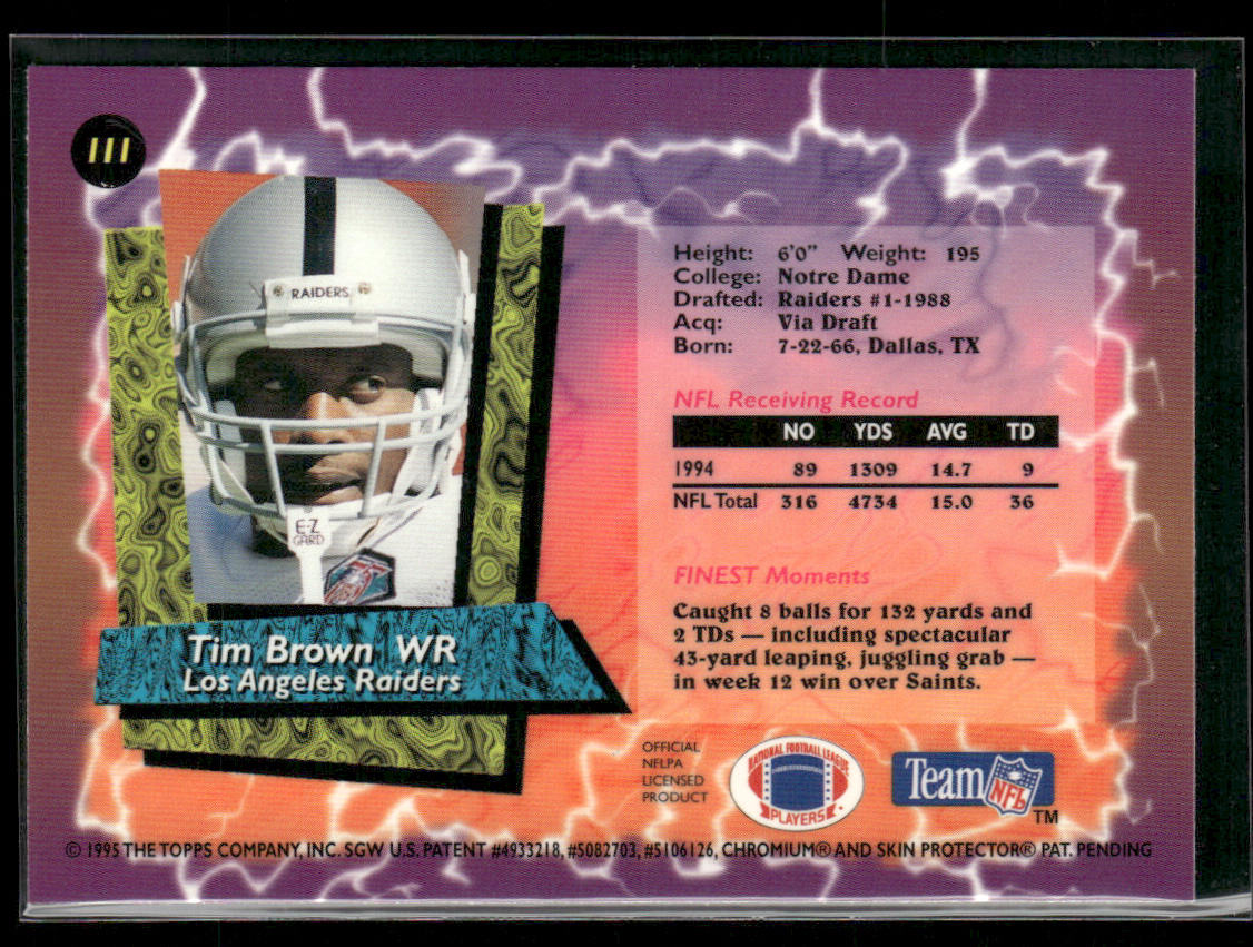 Tim Brown 1995 Finest #111 Los Angeles Raiders