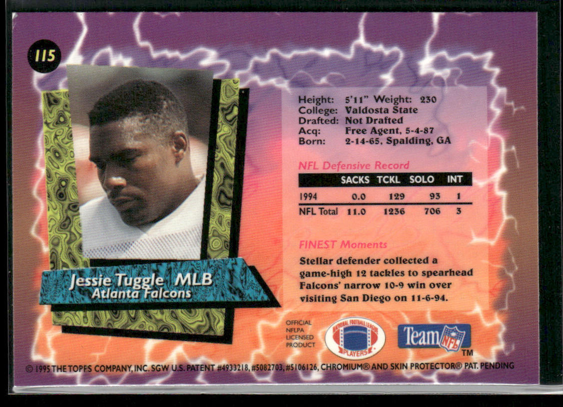 Jessie Tuggle 1995 Finest #115 Atlanta Falcons