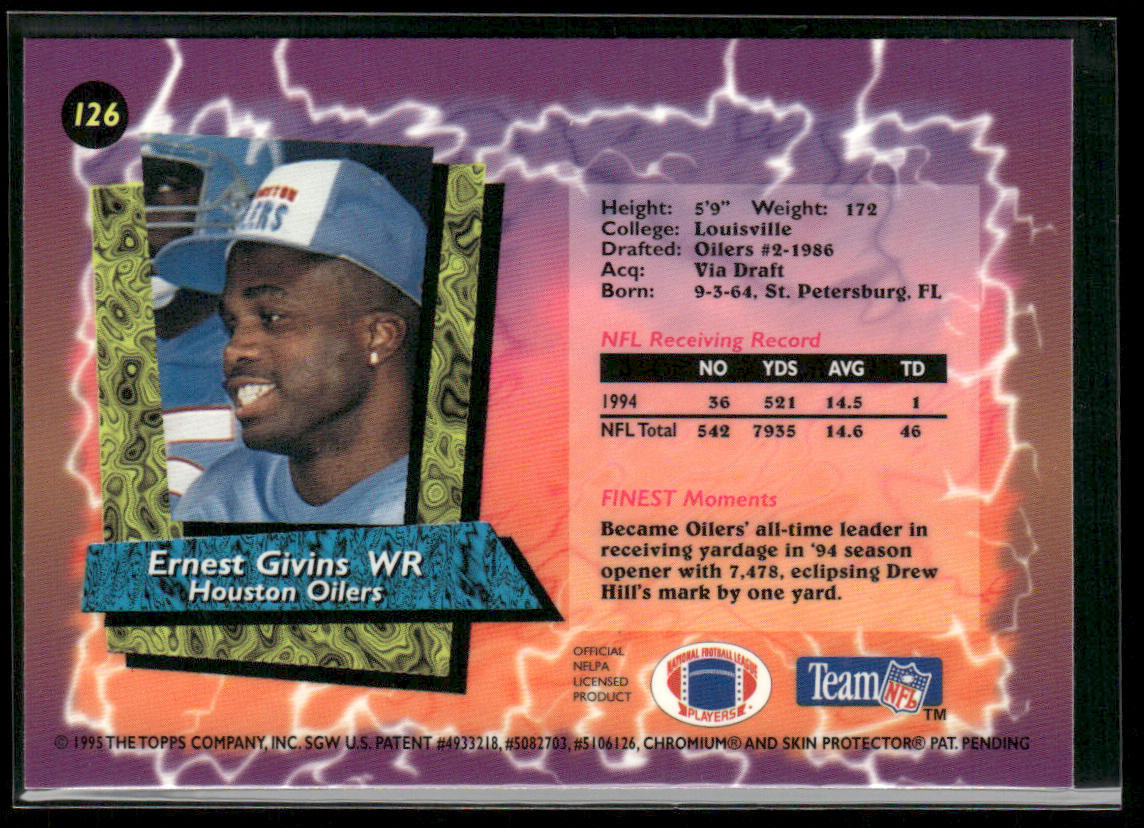 Ernest Givins 1995 Finest #126 Houston Oilers