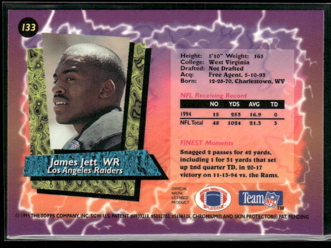 James Jett 1995 Finest #133 Los Angeles Raiders