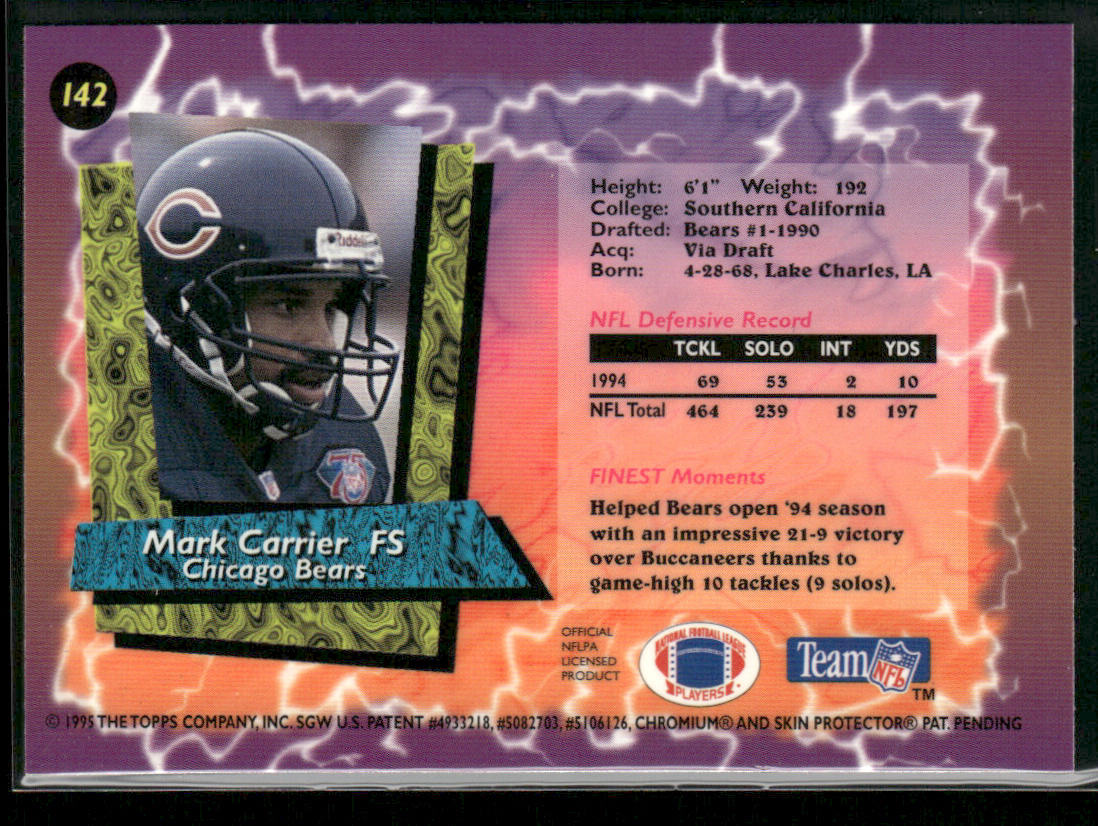 Mark Carrier 1995 Finest #142 Chicago Bears