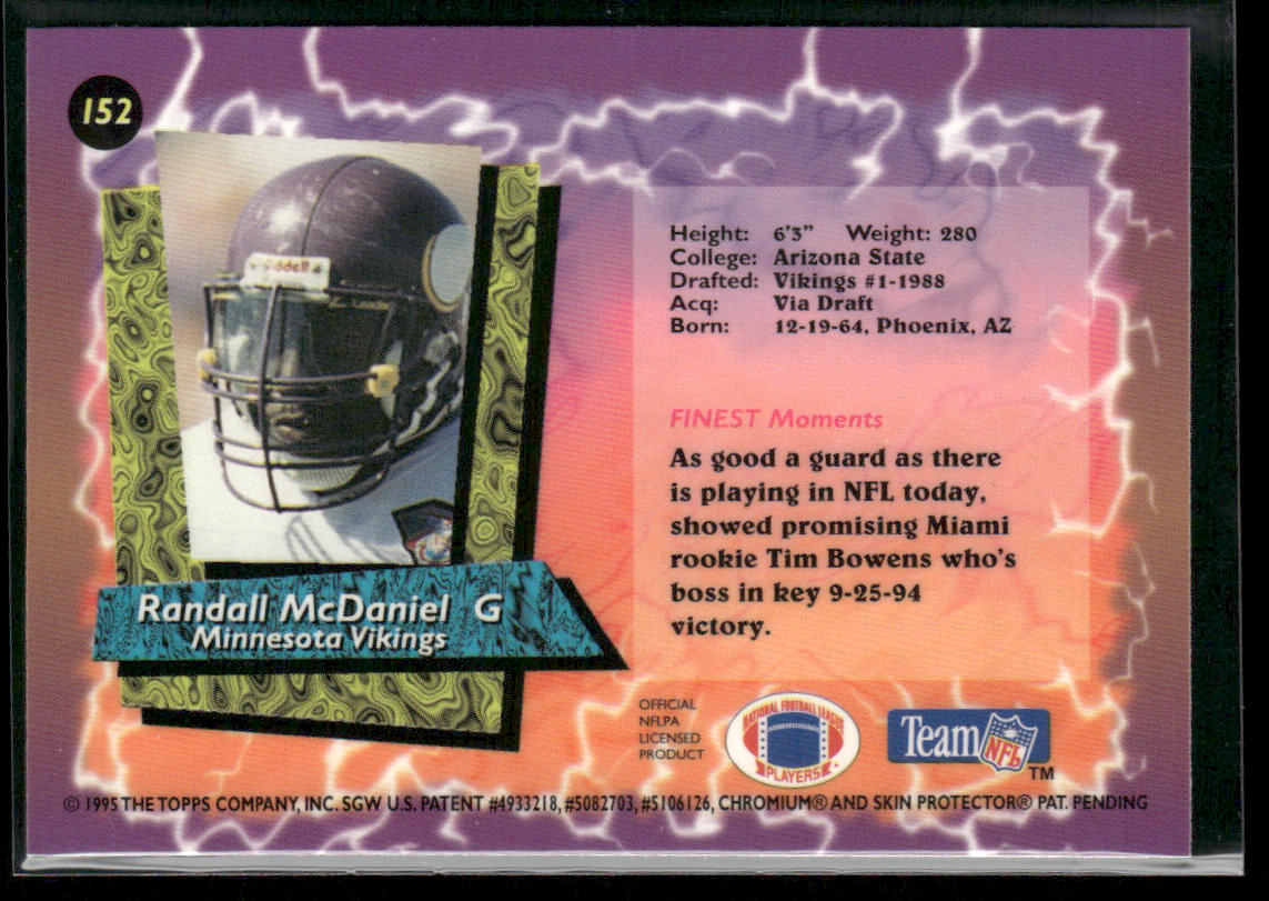 Randall McDaniel 1995 Finest #152 Minnesota Vikings