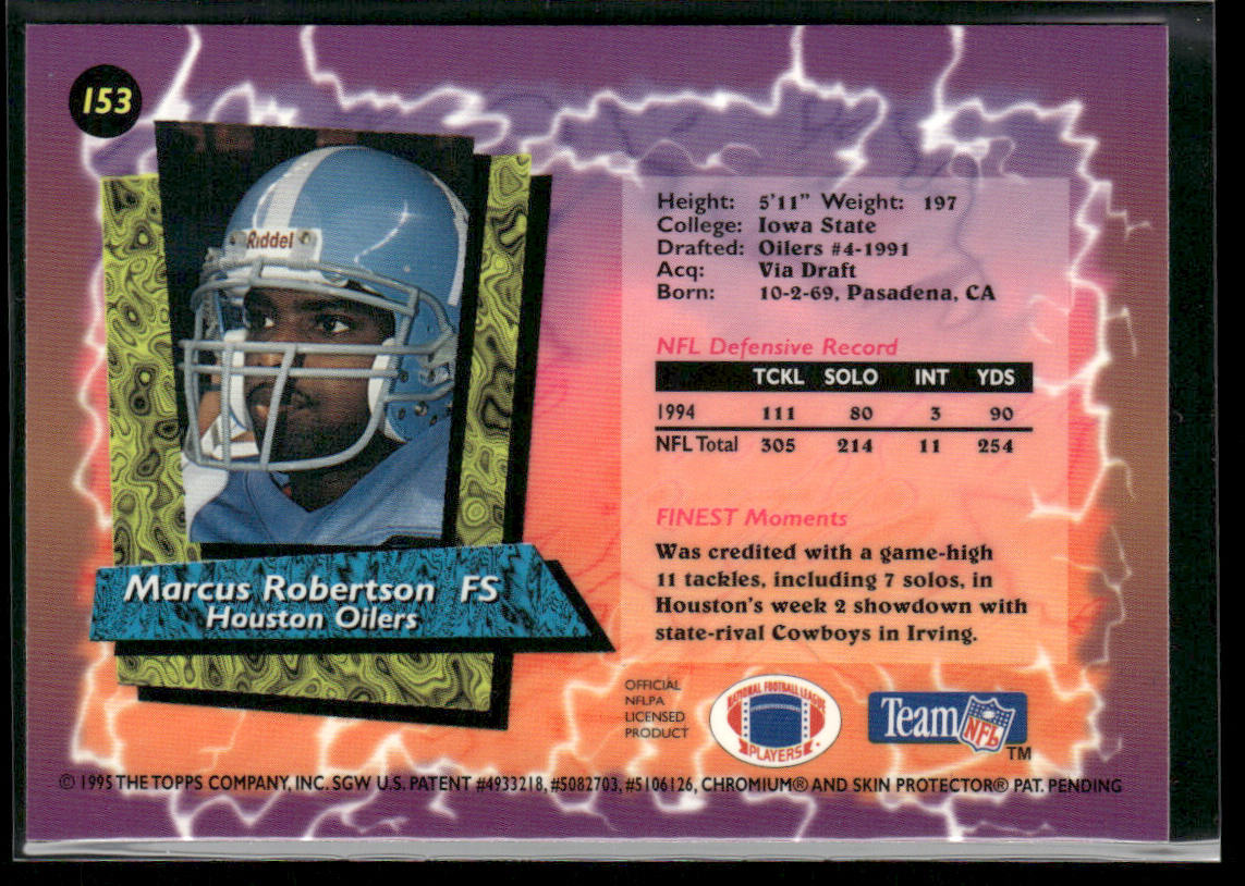 Marcus Robertson 1995 Finest #153 Houston Oilers