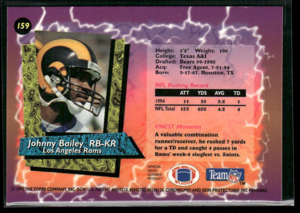 Johnny Bailey 1995 Finest #159 St. Louis Rams