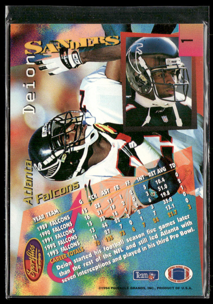 Deion Sanders 1994 Sportflics #1 Atlanta Falcons