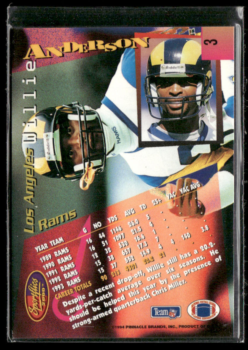 Willie Anderson 1994 Sportflics #3 Los Angeles Rams