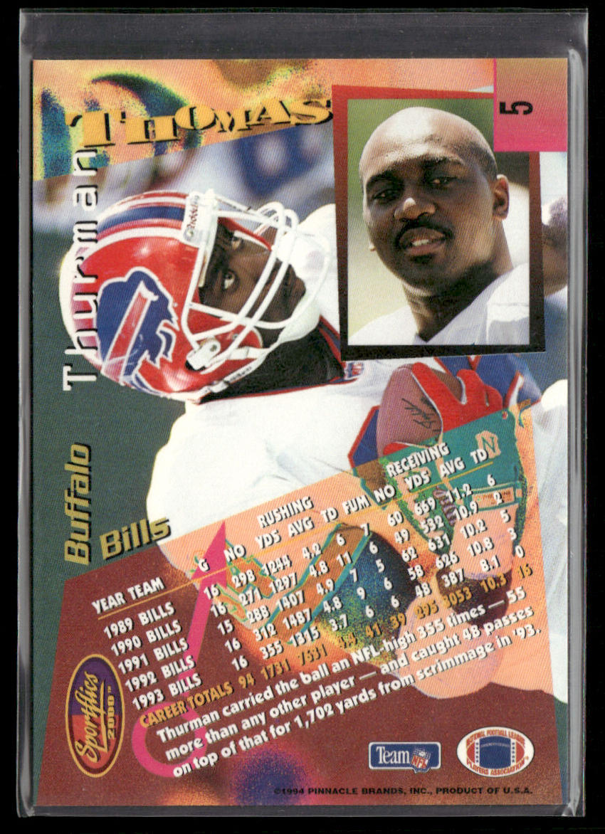 Thurman Thomas 1994 Sportflics #5 Buffalo Bills