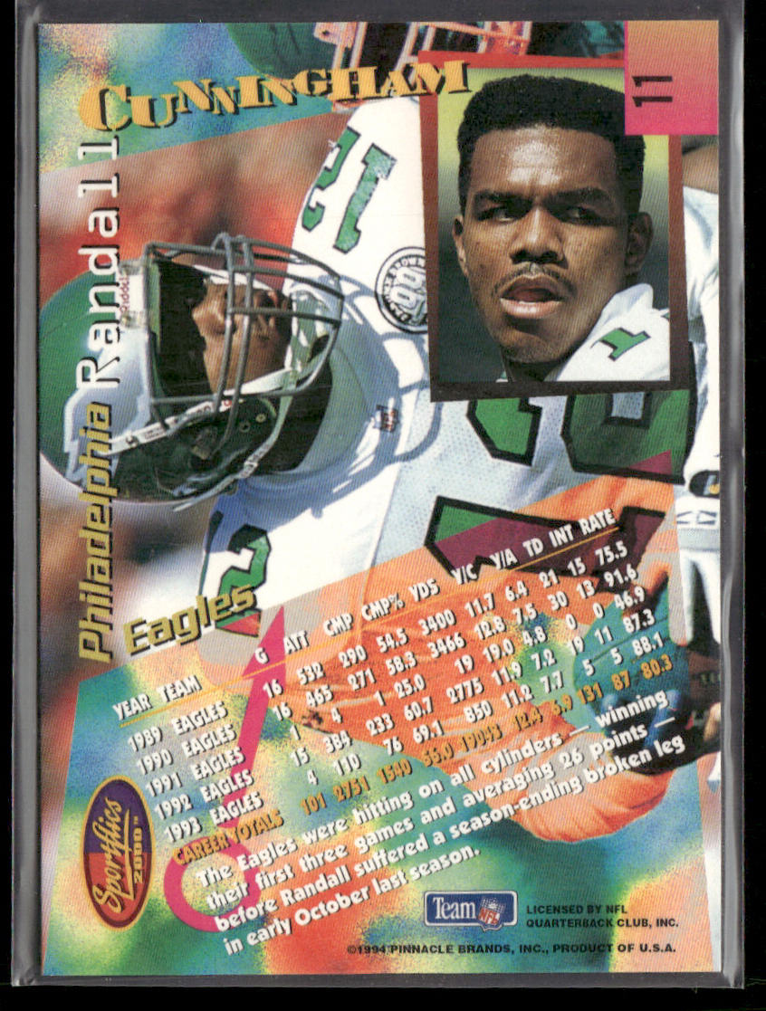 Randall Cunningham 1994 Sportflics #11 Philadelphia Eagles