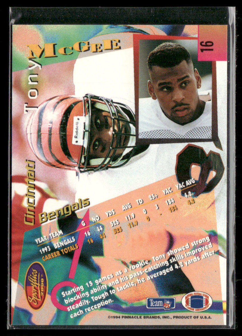 Tony McGee 1994 Sportflics #16 Cincinnati Bengals