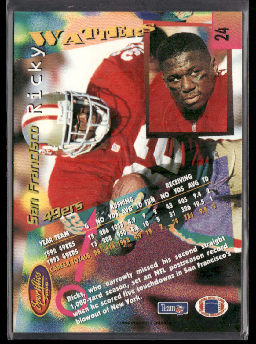 Ricky Watters 1994 Sportflics #24 San Francisco 49ers