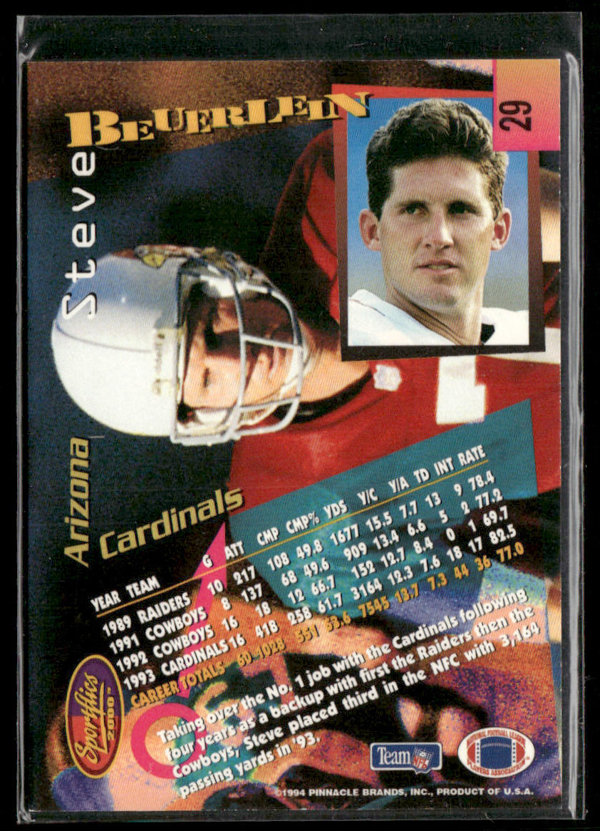Steve Beuerlein 1994 Sportflics #29 Arizona Cardinals