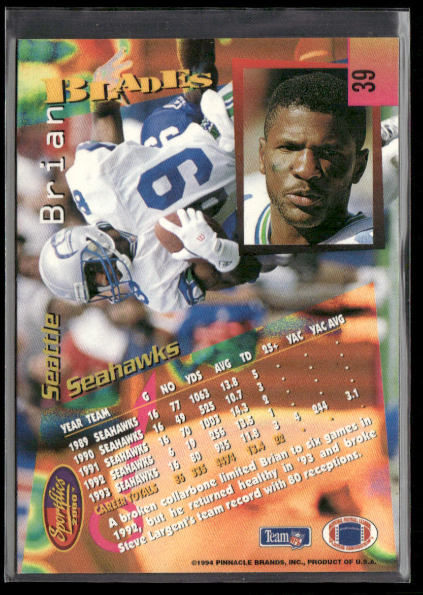 Brian Blades 1994 Sportflics #39 Seattle Seahawks