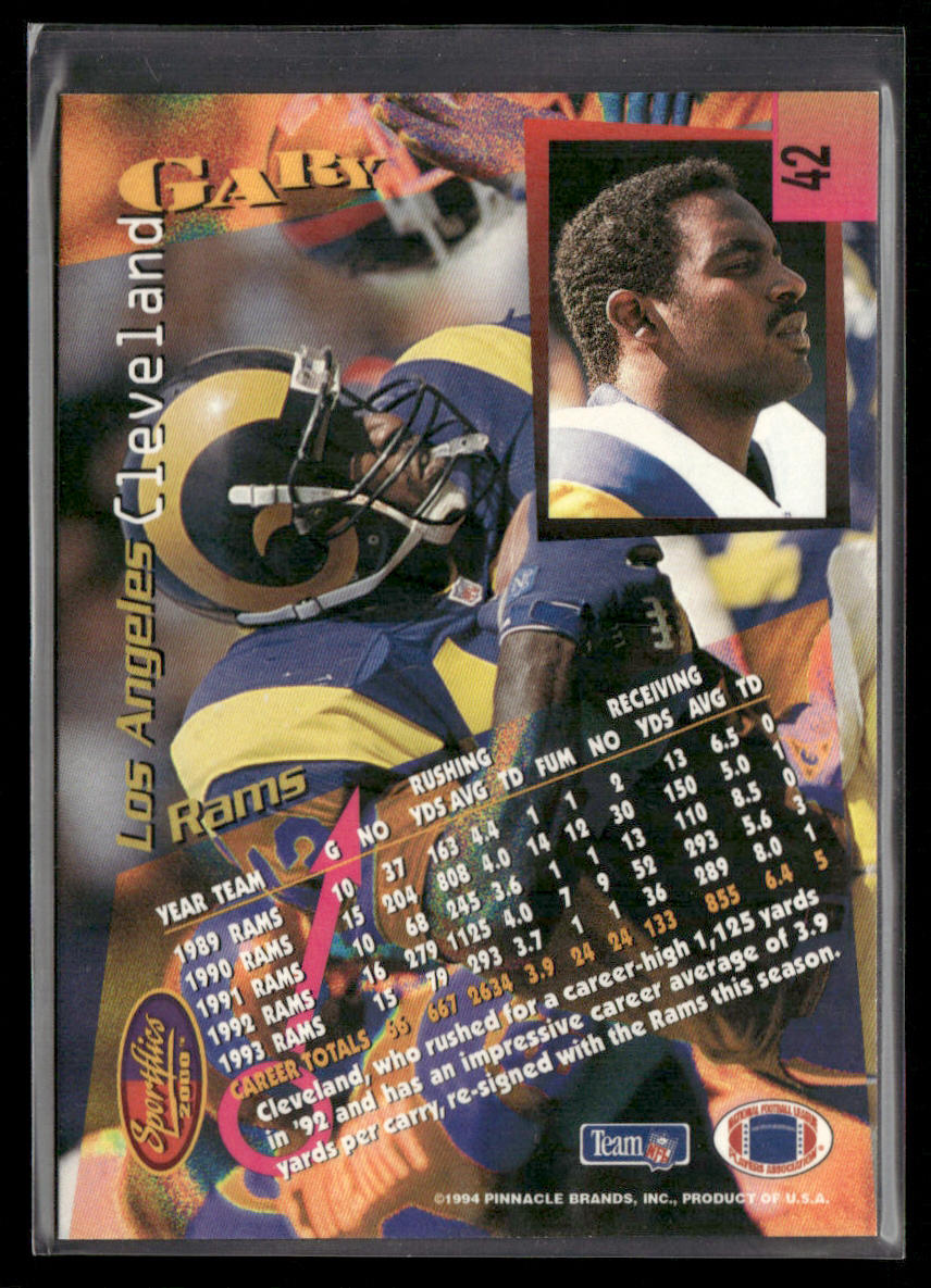 Cleveland Gary 1994 Sportflics #42 Los Angeles Rams