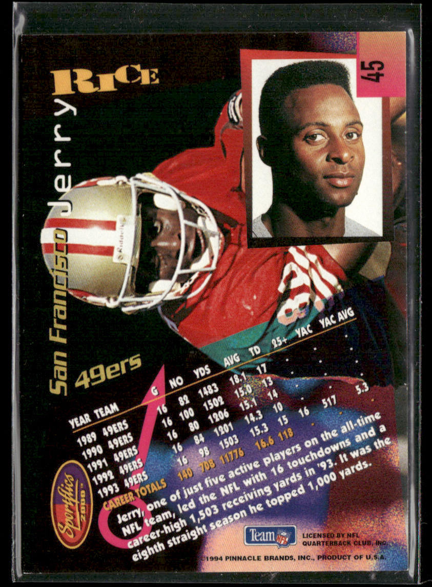 Jerry Rice 1994 Sportflics #45 San Francisco 49ers