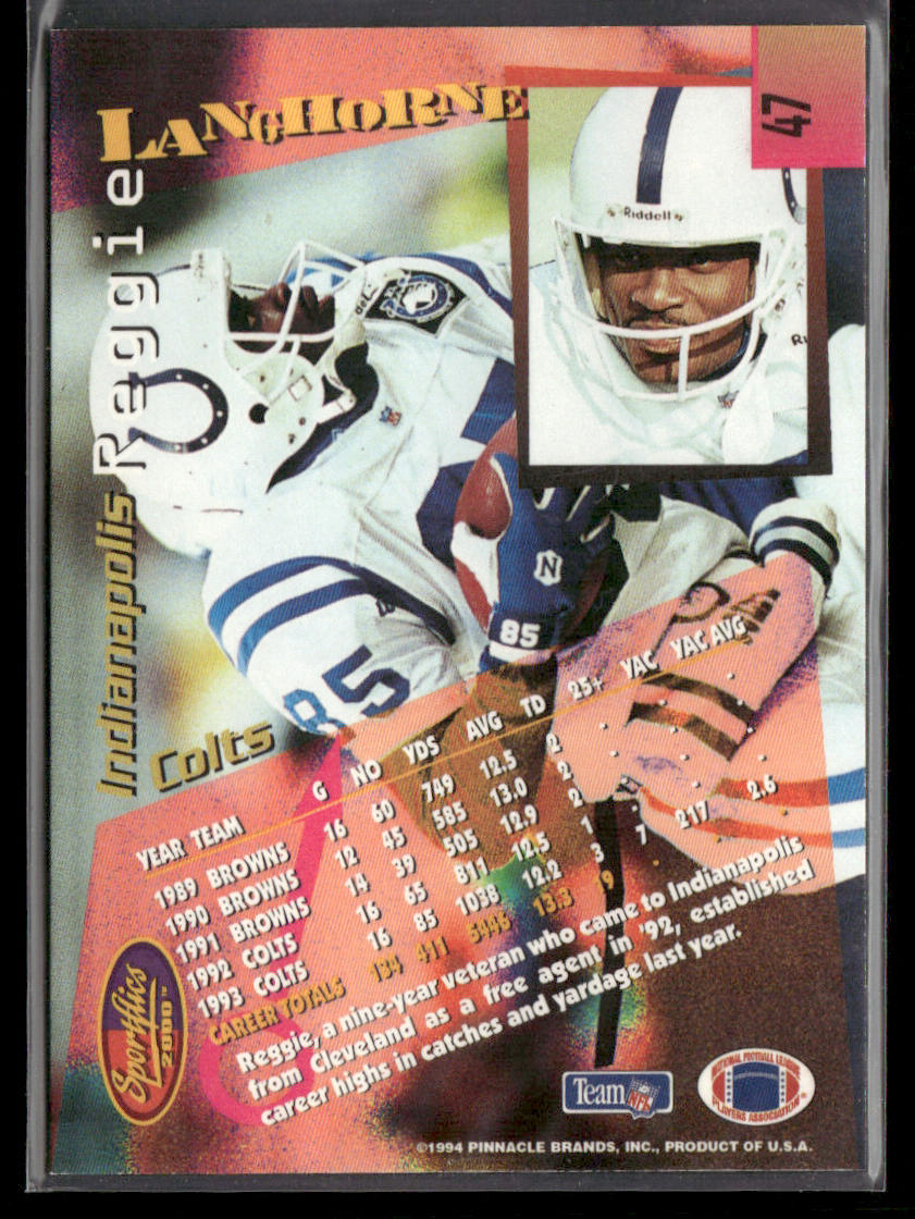 Reggie Langhorne 1994 Sportflics #47 Indianapolis Colts