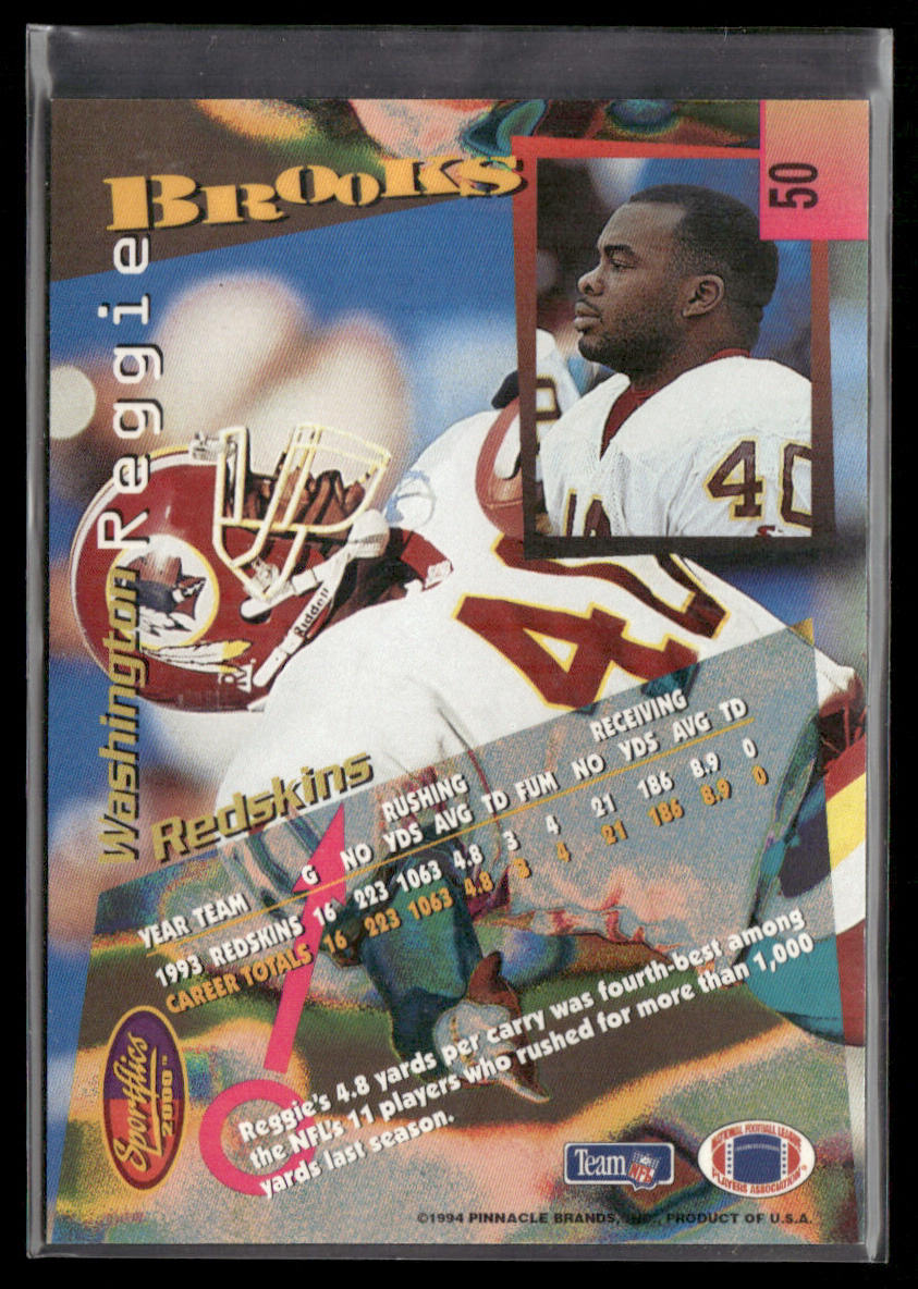 Reggie Brooks 1994 Sportflics #50 Washington Redskins