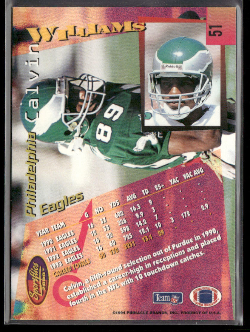 Calvin Williams 1994 Sportflics #51 Philadelphia Eagles